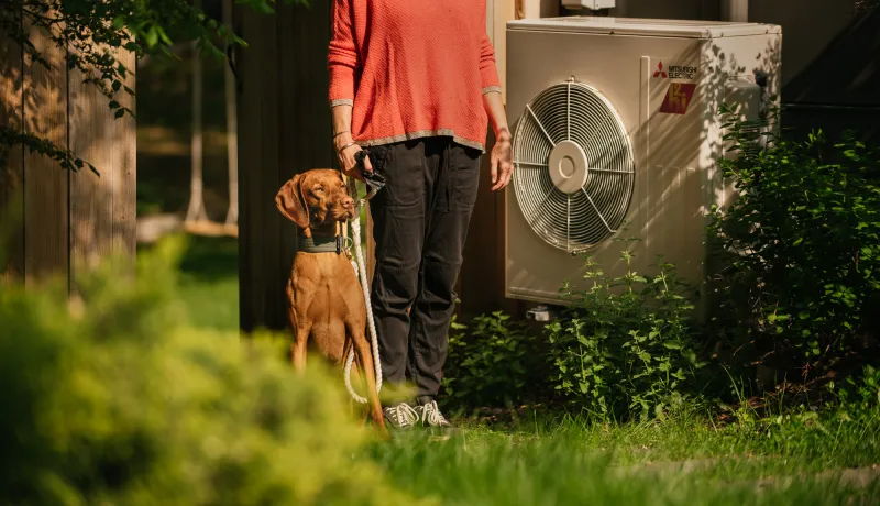 woman with dog