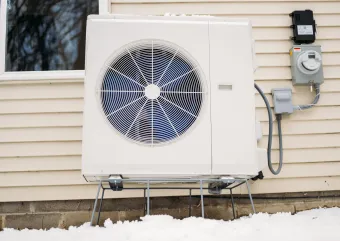 air source heat pump outside