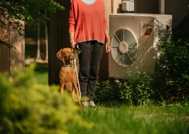 woman with dog